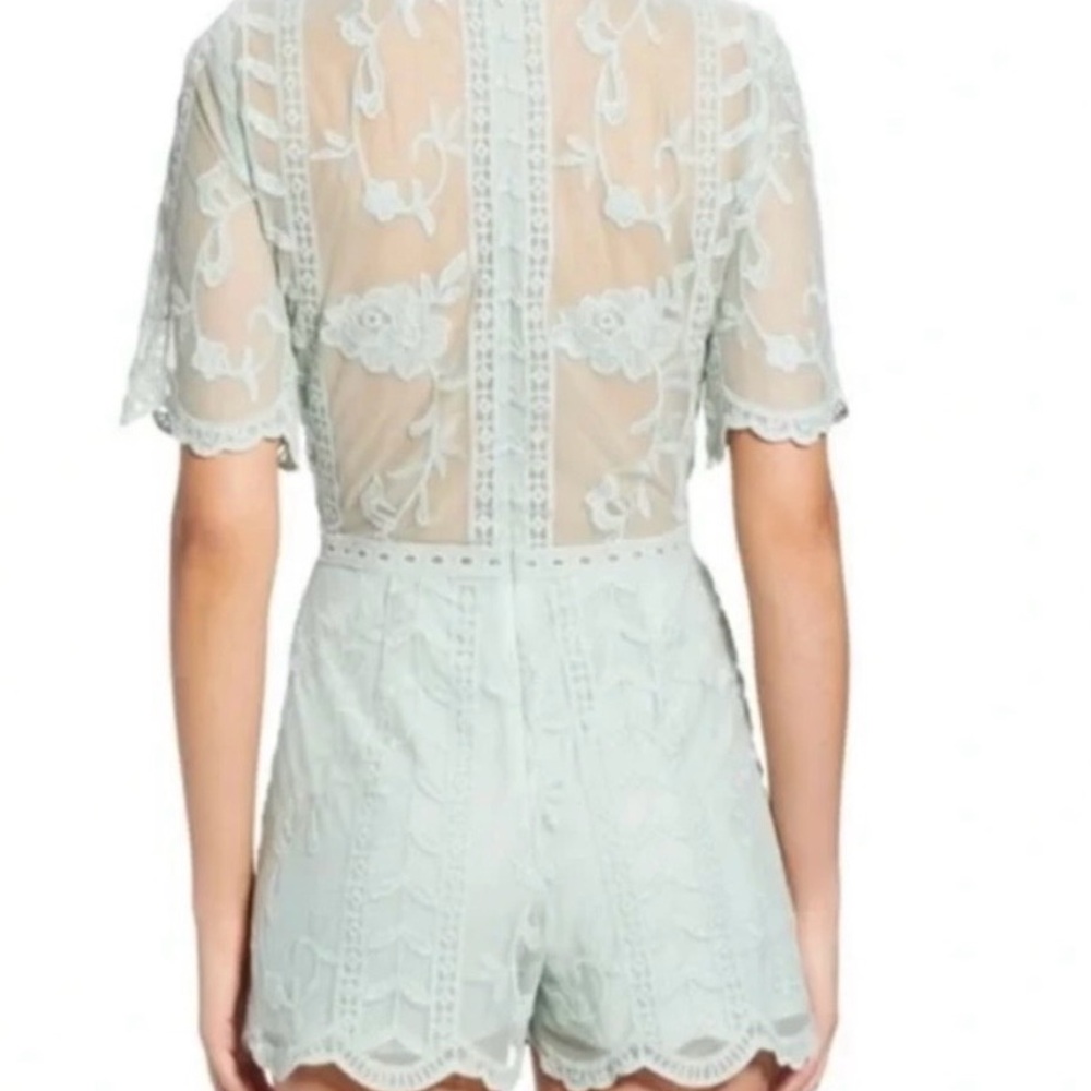 NWT Socialite Women’s Lace Romper in Mint Green - Picture 2 of 4